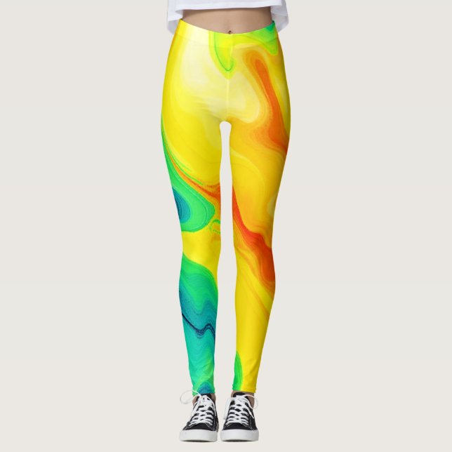 Flowing Rainbow Design Leggings (Front)
