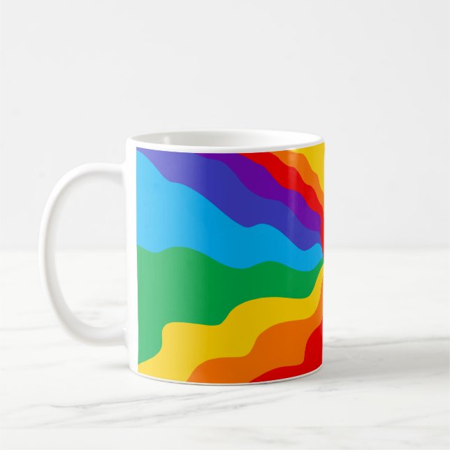 Flowing Rainbow Heart Abstract Mug (Left)