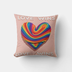 Flowing Rainbow Love: Pride Support Throw Pillow