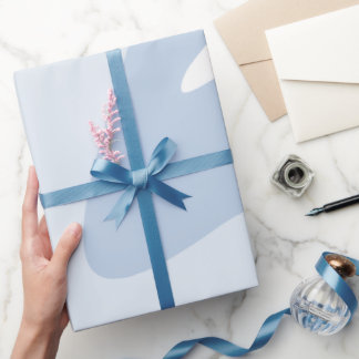 Flowing Ripples Powder Blue Wrapping Paper
