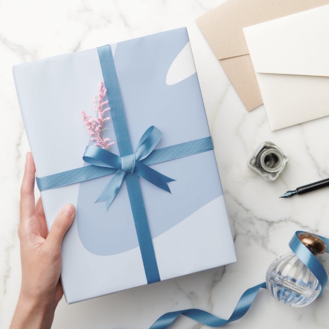 Flowing Ripples Powder Blue Wrapping Paper (Gifting)