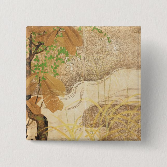 Flowing River 2 Inch Square Button (Front)