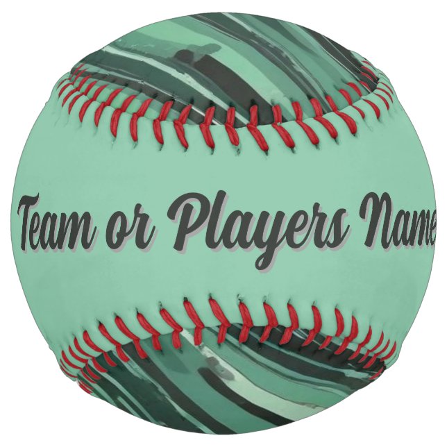 Flowing Seaweed (personalize green & black) Softball (Back)