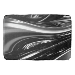 Flowing Silver Metal Bath Mat