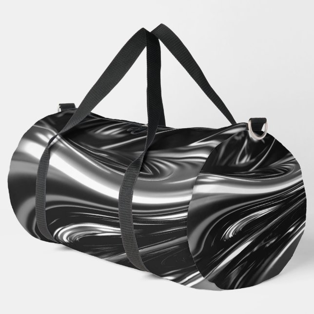 Flowing Silver Metal  Duffle Bag (Left Corner)
