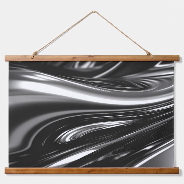 Flowing Silver Metal  Hanging Tapestry (Front)