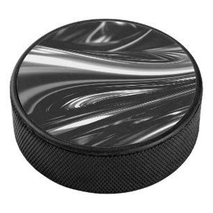 Flowing Silver Metal Hockey Puck