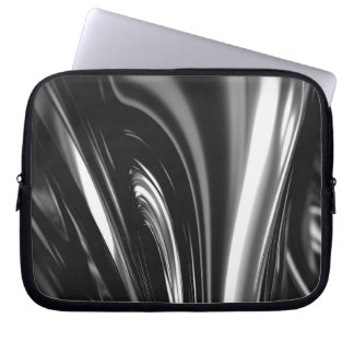 Flowing Silver Metal Laptop Sleeve
