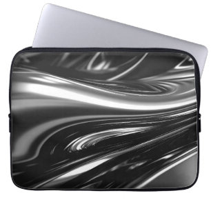 Flowing Silver Metal  Laptop Sleeve