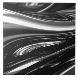 Flowing Silver Metal Tile
