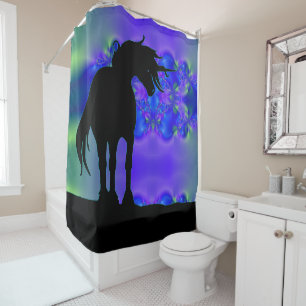 Flowing Unicorn Silhouette (blk with psychedlic)