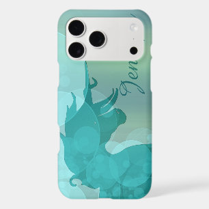 Flowing Unicorn Silhouette L (teal w/teal bubbles)