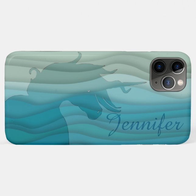 Flowing Unicorn Silhouette (wavy) Case-Mate iPhone Case (Back (Horizontal))