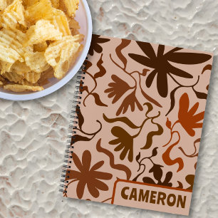Flowing Vines Rustic Brown Personalized Notebook