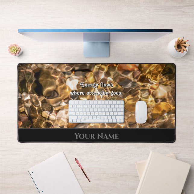 Flowing water motivational quote positive mindset desk mat (Office 1)