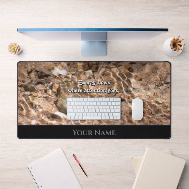 Flowing water motivational quote positive mindset desk mat (Office 1)