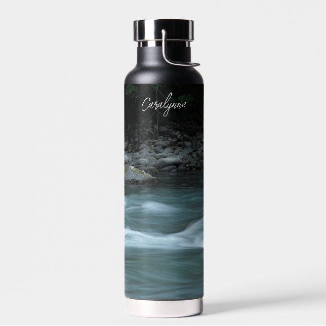 Flowing Water Nature Photo Personalized  Bottle (Left)