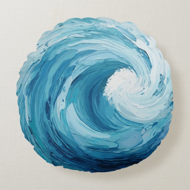 Flowing Water Round Pillow (Front)