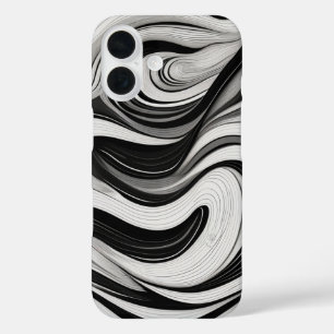 Flowing Wave Lines iPhone 16 Case
