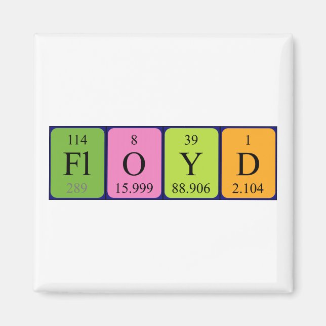 Floyd periodic table name magnet (Front)