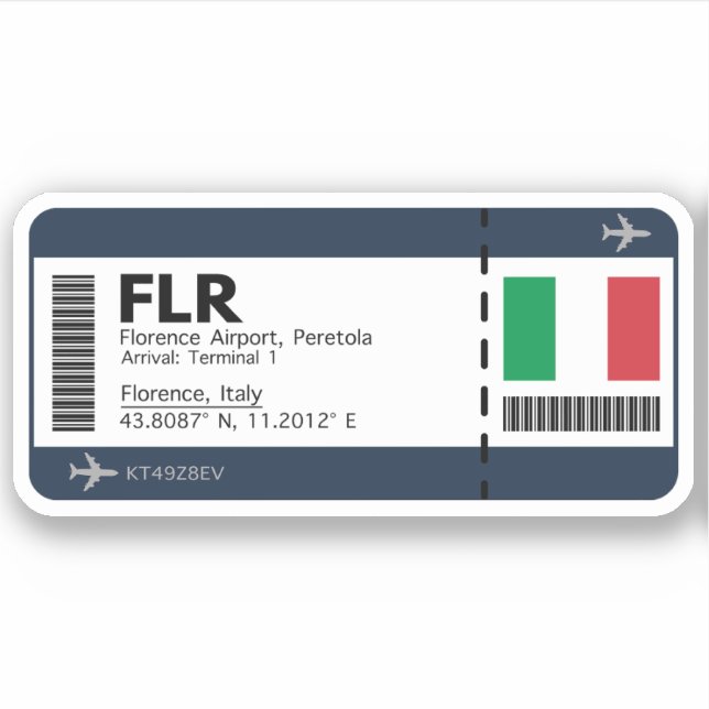 FLR Florence Boarding Pass - Italy Travel (Front)