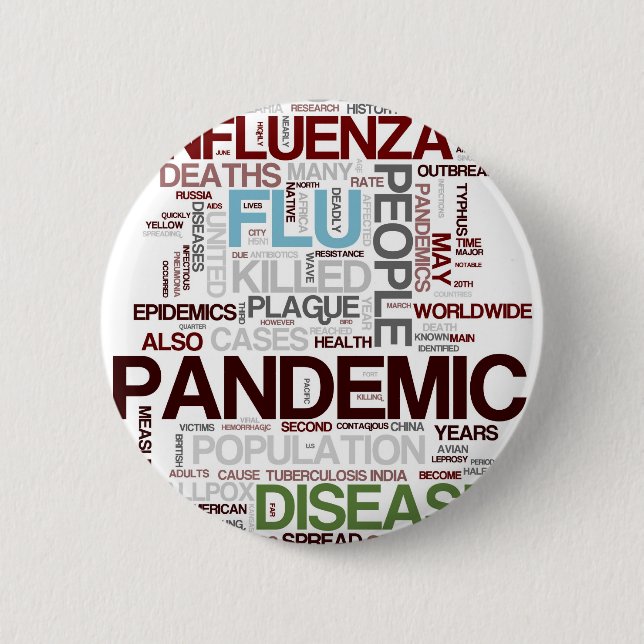Flu 2 Inch Round Button (Front)