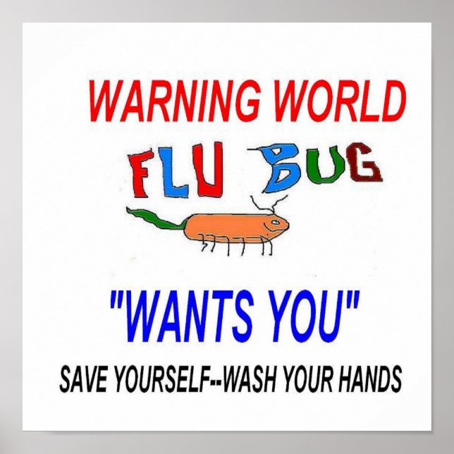 Flu Bug Warning Poster (Front)
