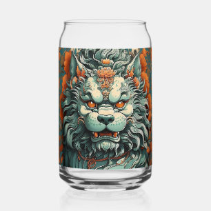 Flu Lion of Wisdom Beer Can Can Glass
