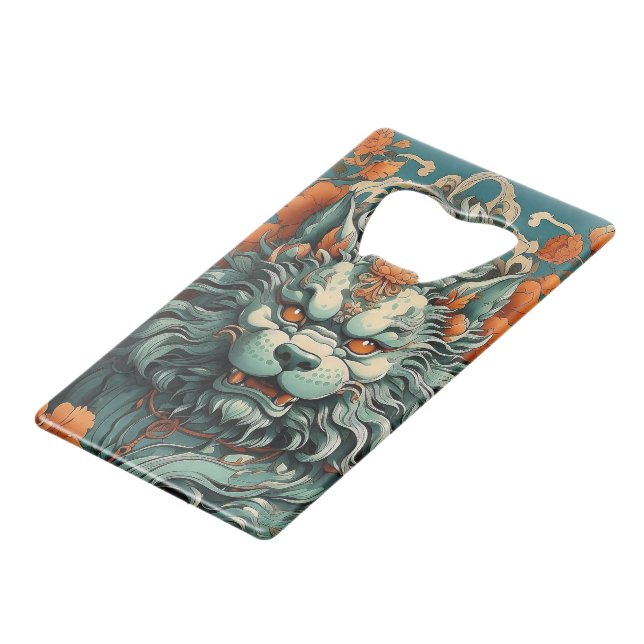 Flu Lion of Wisdom  Credit Card Bottle Opener (Back Angled)