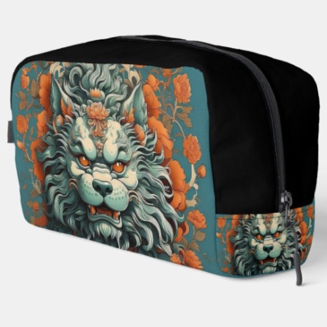 Flu Lion of Wisdom Dopp Kit (Dopp bag D: 9.5"x8"x3.75"  Two-interior mesh pockets - one zippered and one elastic.  Carry-handle.
)