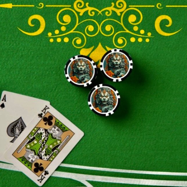 Flu Lion of Wisdom Poker Chip (Flu Lion of Wisdom Poker Chip Casino Game Night Gift Set)