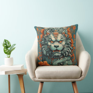 Flu Lion of Wisdom Throw Pillow