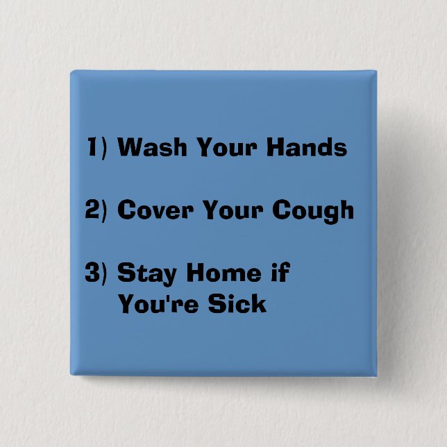 Flu Season 2 Inch Square Button (Front)