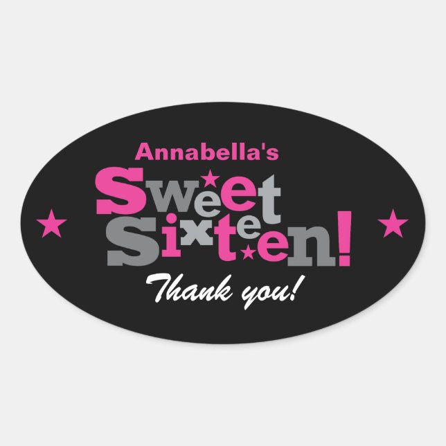 Fluctuating Type Sweet 16 Sticker (Front)