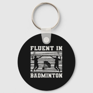 Fluent In Badminton Shuttle Rackets Fun  Keychain