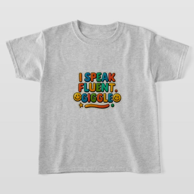 Fluent in Giggles Kids Tee (Laydown)
