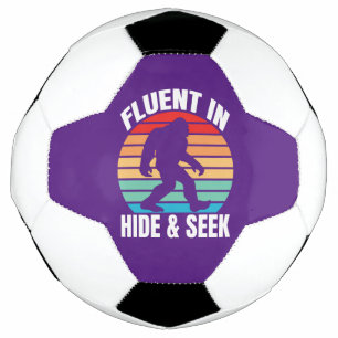 Fluent in Hide and Seek Funny Bigfoot Soccer Ball