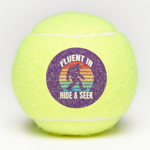 Fluent in Hide and Seek Funny Bigfoot  Tennis Balls