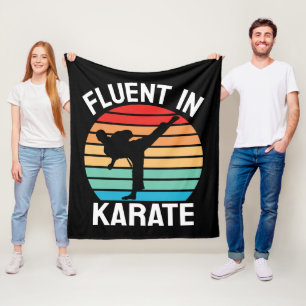 Fluent in Karate Funny Karate Fleece Blanket