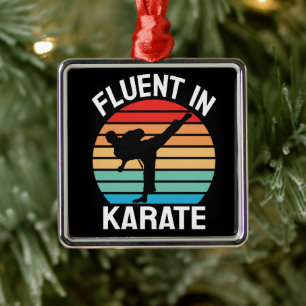 Fluent in Karate Funny Karate Metal Ornament