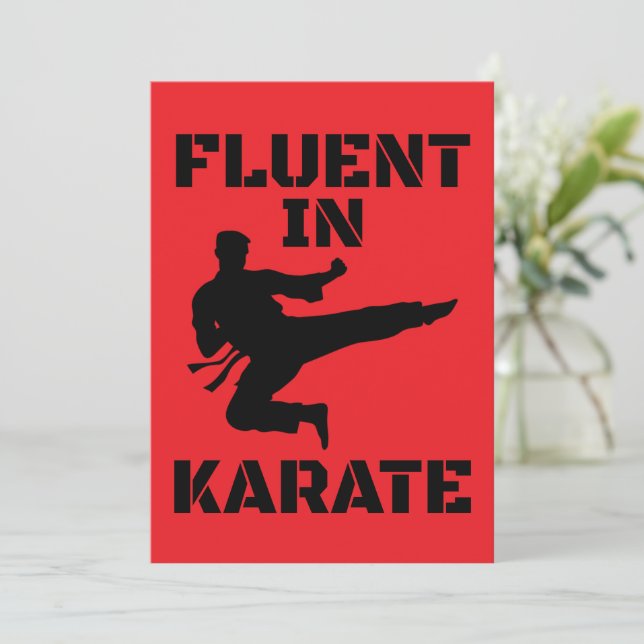 Fluent in Karate Funny Karate T-Shirt Invitation (Standing Front)