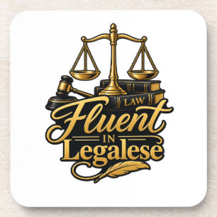 Fluent in Legalese Funny Lawye Hard plastic coaste Coaster