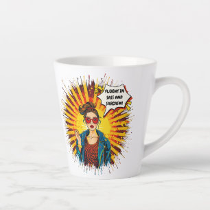 Fluent In Sass And Sarcasm  Latte Mug