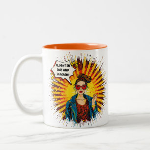 Fluent In Sass And Sarcasm Two-Tone Coffee Mug