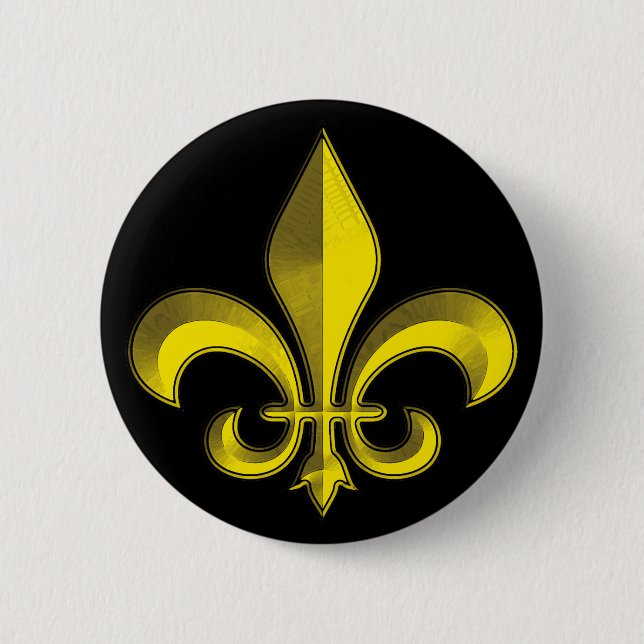 Fluer De Art Bevel Gold Fresco 2 Inch Round Button (Front)