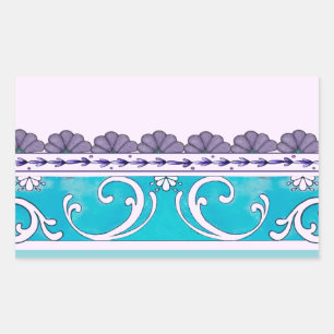 Fluer De Lis Blue Swirl Design Sticker