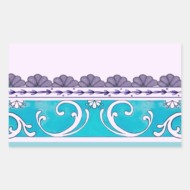 Fluer De Lis Blue Swirl Design Sticker (Front)