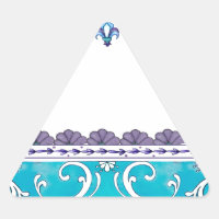 Fluer De Lis Blue Swirl Design