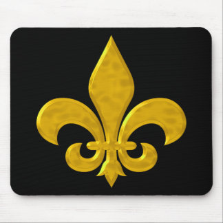 Fluer De Lis Hammered Gold Mouse Pad