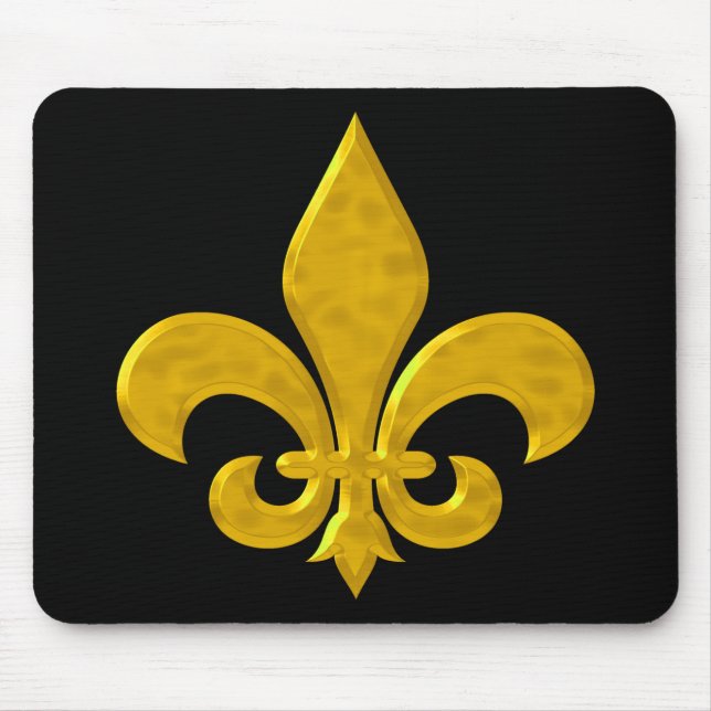 Fluer De Lis Hammered Gold Mouse Pad (Front)